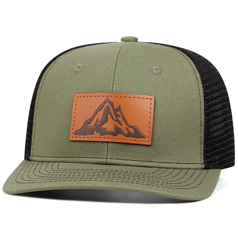 Fashionable And Simple New Mesh Hat Richardson Label Mountain Printed Flat Edge Baseball Hat Outdoor Leisure Sunshade Hat