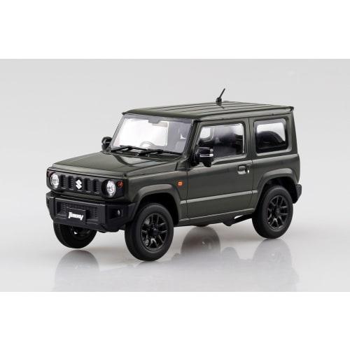 Aoshima Bunka Kyozai 1/24 Scale Rakupla Snap Car Series No.03-JG JB64 Jimny 2018 Jungle Green Pre-Colored Plastic Model Kit (Car)