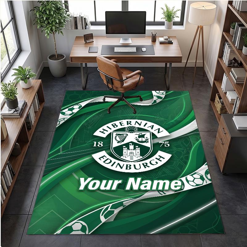 Crystal Velvet Rug Hibernian FC Print Custom Name Text Floor Mat Home Decor