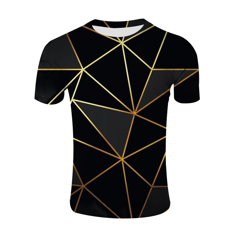 3D Digital Printing T-Shirt Teen Men's Short Sleeve Top Versatile Breathable