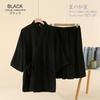 Arcade Jinbei Textured Soccer Japanese Cool Summer Size Black Men's Set, Breathable, Weave, 100% Cotton, Style, Loungewear, Pajamas, Material,