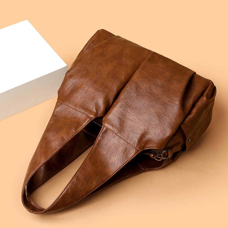 Tragetasche Damen Große Kapazität Umhängetasche Weiches Leder Schultertasche Unterarmtasche