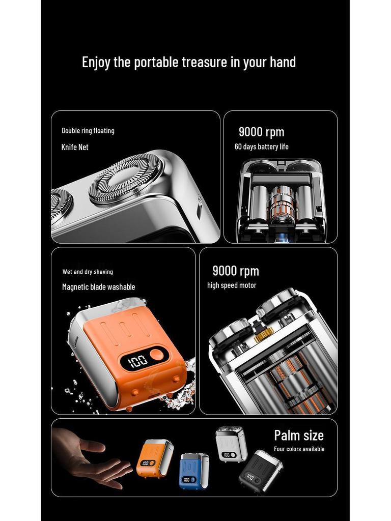 Compact Rechargeable Travel Shaver for Men