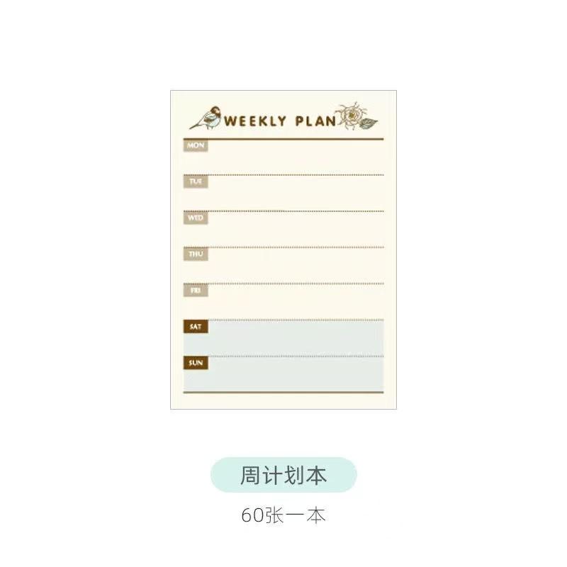 Gift Whirling Creative Kawai Stationery Blue Bird Flower Story Sticky Note Book Student Planner 4 Choices Lovely Notebook