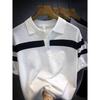 Short Sleeve T-Shirt Men Summer 2025 New Fashion Men's Stylish High-End Striped Polo Shirt Trendy Brand