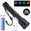 Most Powerful 4in1 LED Flashlight Zoom Green/Red/Blue/White Light Torch USB Rechargeable Tactical Lantern Shot Hand Lamp For Cam