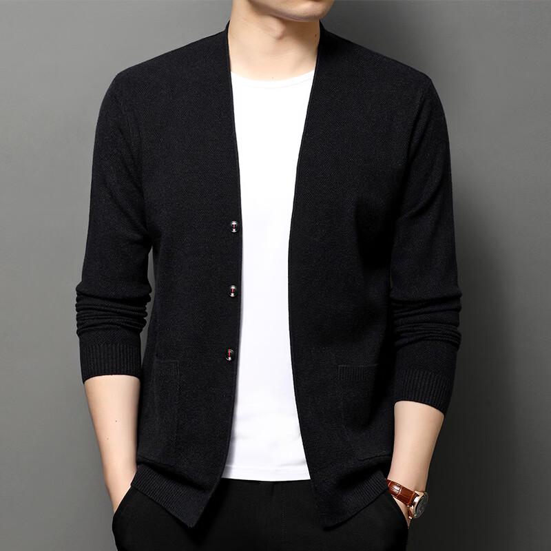 Men's Business Casual Solid V-Neck Knitted Cardigan