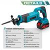 21V Saber Saw with 4PCS Blades Li-ion Battery Metal Pipe Wood Cutting Tool New Cordless Brushless Reciprocating Saw