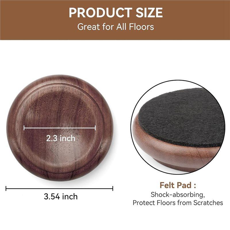 Good-Piano Caster Cups Furniture Pads Upright Piano Caster Cups Wood Coasters Cups Floor Protectors For Furniture 4Pcs