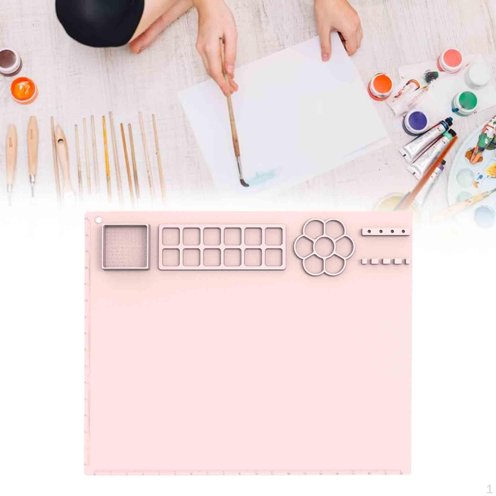 

Силіконовий килимок для рукоділля для дітей. Водонепроникний складений аркуш для зберігання ремесел рожевий