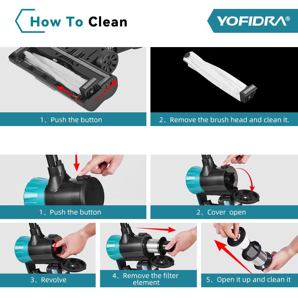 Yofidra 1800W Bürstenloser Staubsauger 30KPa 1,5L Tragbar Leistungsstarke Saugkraft Haushaltsreinigungswerkzeuge Für Makita 18V Akku Pin