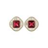 Palace Style Shiny Cubic Zirconia Square Stud Earrings - Silver Luxury Design for Women