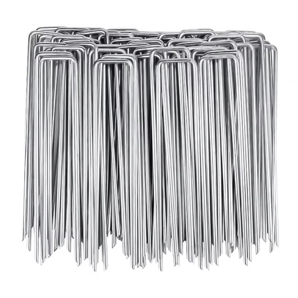 100Pcs Bend-free Ground Nail Steel U-type Garden Turf Staples  Artificial Grass