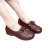 Mom middle-aged soft leather new single shoes middle-aged and elderly flat-soled one-pedal soft-soled women's shoes elderly non-slip comfortable leath