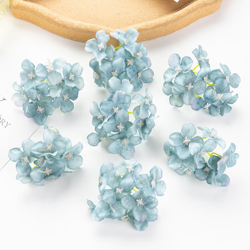 Simulation Hydrangea Shooting Prop Head DIY Handmade Hydrangea Wedding Lead Hydrangea Flower Wall Single Small Hydrangea Fake Flower Decoration