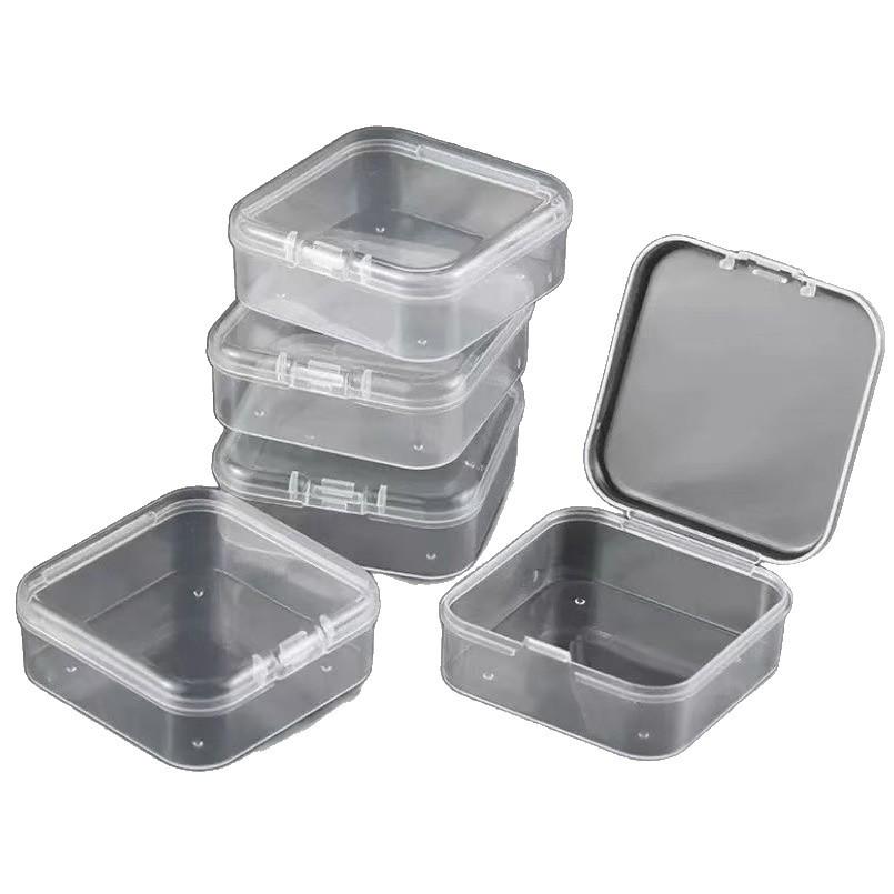 5.5cm Translucent PP Plastic Square Bead Storage Box with Lid for Jewelry and Small Materials