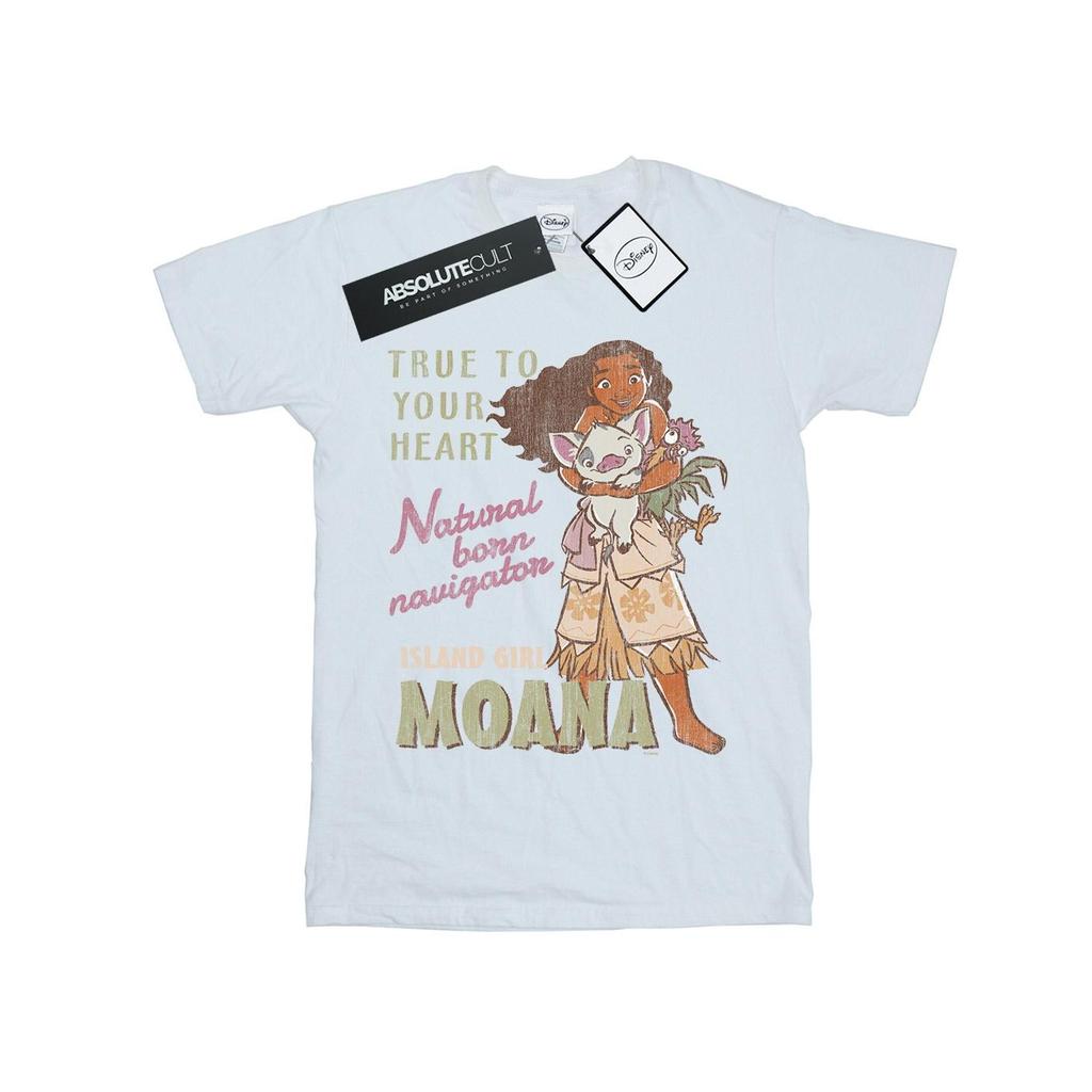 Disney Womens/Ladies Moana Natural Born Navigator Cotton Boyfriend T-Shirt