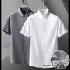Men's Ice Silk Short-Sleeved Business Shirt - Elastic, Drapey, Plus Size Summer Formal Wear