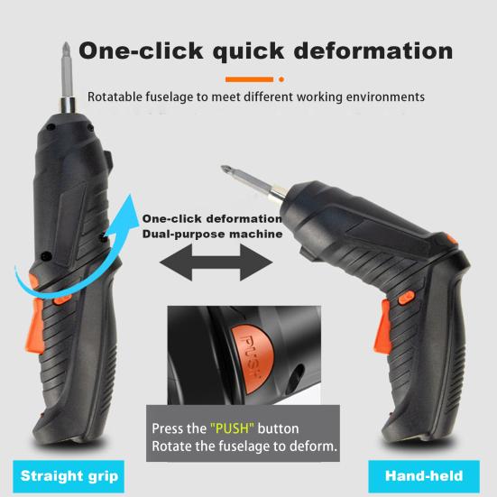 Professional Home Improvement Tool Rechargeable Electric Screwdriver Set, Adjustable Torque And Ergonomic Grip Screwdriver, for Curtain Rails