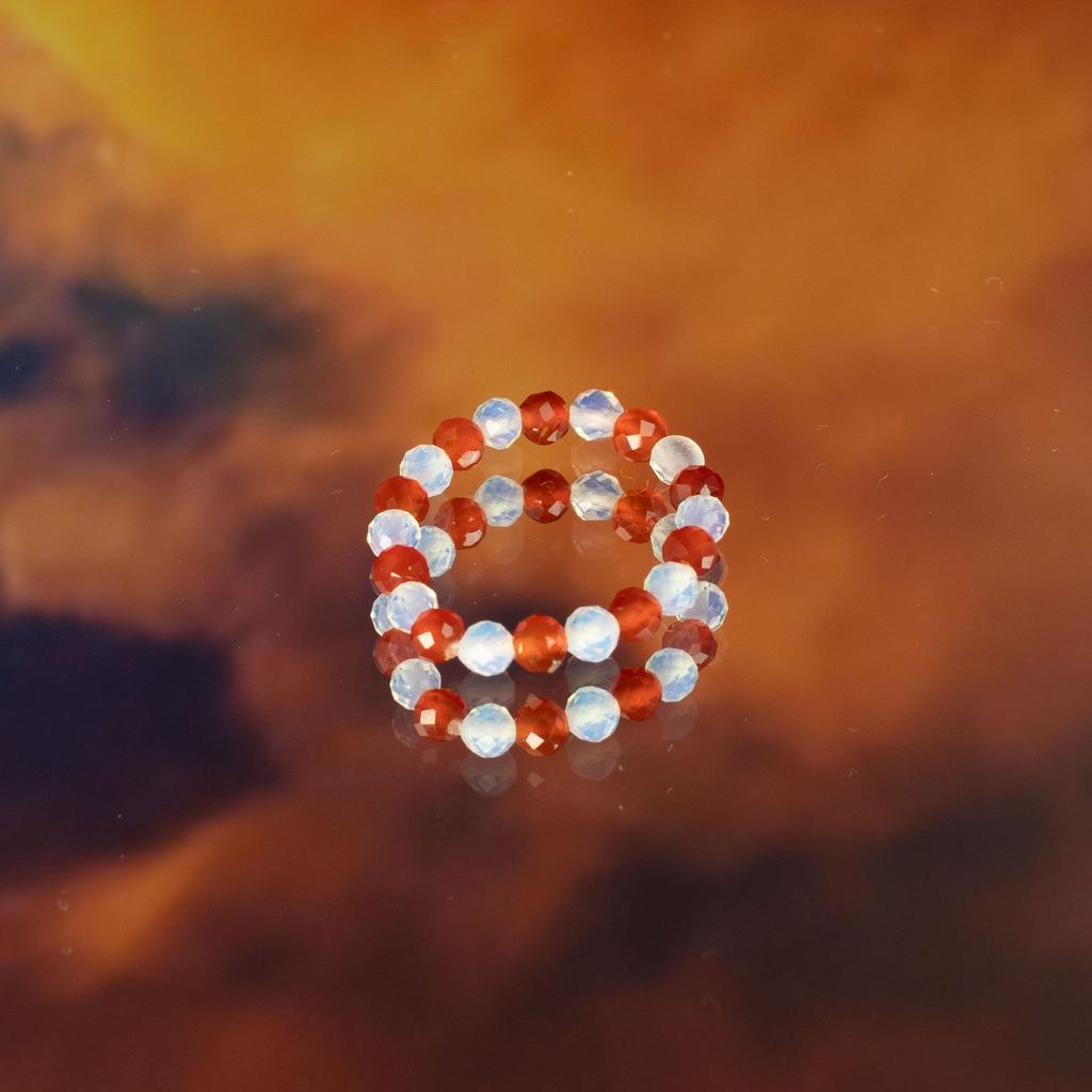 Nymph Spirit Gemstone Ring Set – Blood Moon