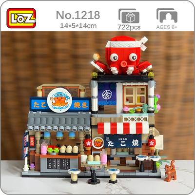 LOZ 1218 Arhitectură Oraș Stradă Caracatiță Magazin de mâncare Restaurant Pisica Animal 3D Mini Blocuri Cărămizi Jucărie de construcție fără cutie