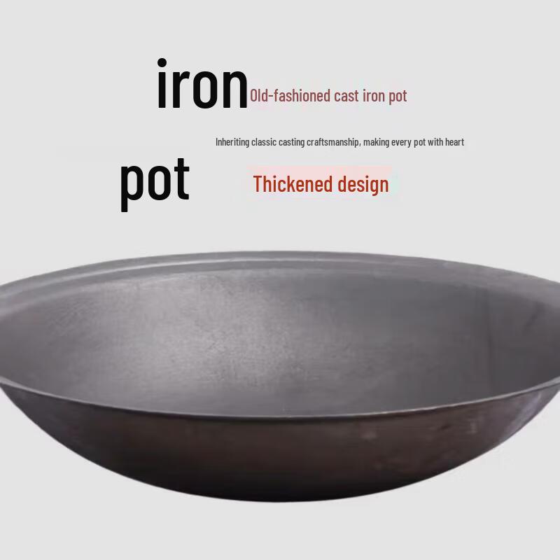 GOWKE Traditional Cast Iron Wok, 68cm