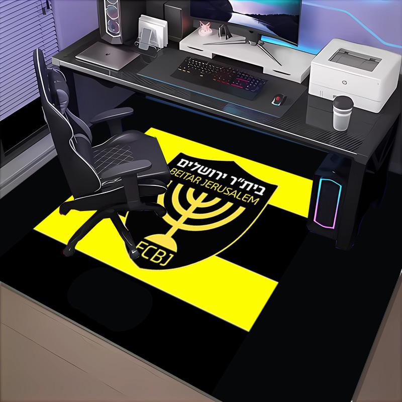 1PC Jerusalem Fc Logo Design Rug Game Carpet, Floor Mat for Bedroom Living Room Entryway Rug, Home Decor Idea Gift for Christmas Birthday