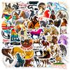 50 Horse Stickers Hand-Painted Galloping Horse Material Luggage Notebook Water Cup Can Be Repeatedly Pasted Decorative Stickers
