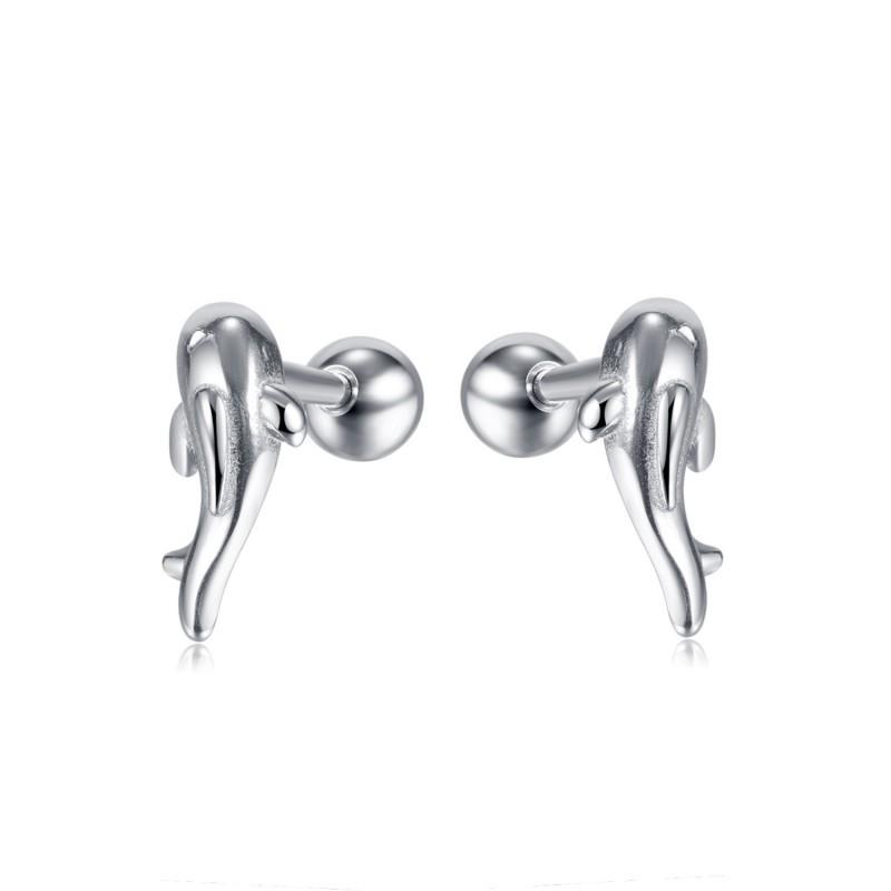 Titanium Steel Versatile Whale Earrings Fashionable Hip-hop Personality Street Fashion Stainless Men