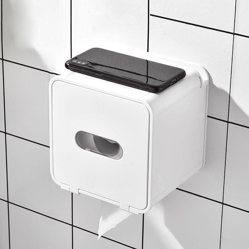 Waterproof No-Punch Toilet Paper Storage Rack and Towel Holder