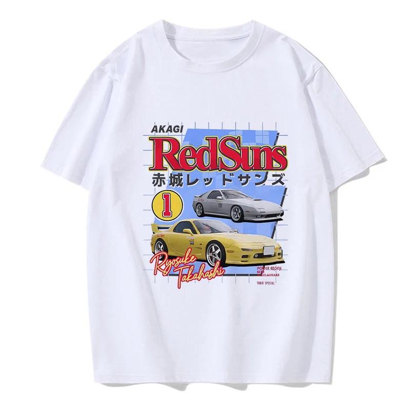 Japanischer Anime Cartoon Gothic Redsuns EU Größe Top Initial D T-Shirt Herren Grafik T-Shirt AE86 Lustig Harajuku Manga T-Shirt Herren