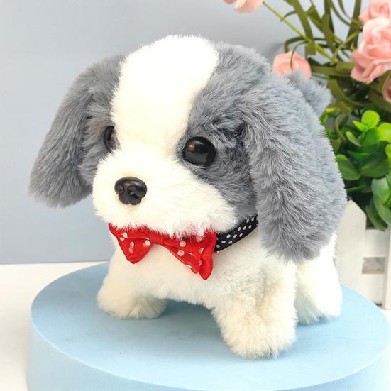 Kids Electric Plush Dog Toy Interactive Barking Nodding Movable Tail Walking Puppy Plushie Toddlers Educational Simulation Stuffed Animal Toy