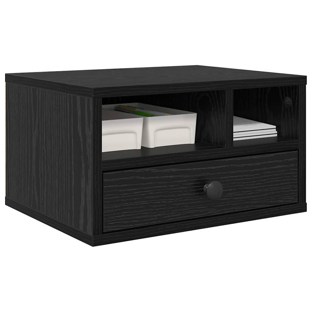 Printer Stand Black Oak Effect 40 x 32 x 24 cm