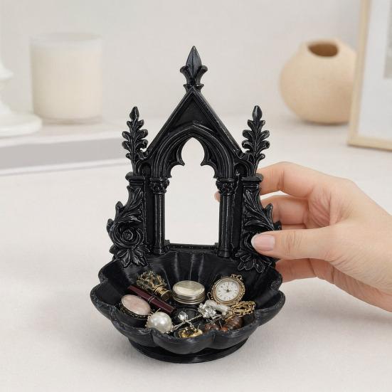 Jewelry Storage Tray with Gothic Arch Pearlescent Design Gothic Themed Jewelry Organizer