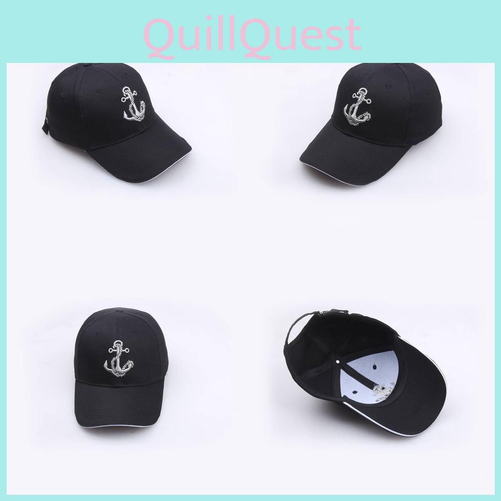 Korean Style Fashion Baseball Cap With Embroidered Ship Anchor For Casual Wear