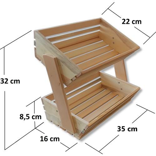 Cestini Portaoggetti In Legno Naturale Per Dispensa - Impilabili, Aperti Davanti, Con Sfiato Per Patate, Cipolle, Frutta, Verdura E Pane