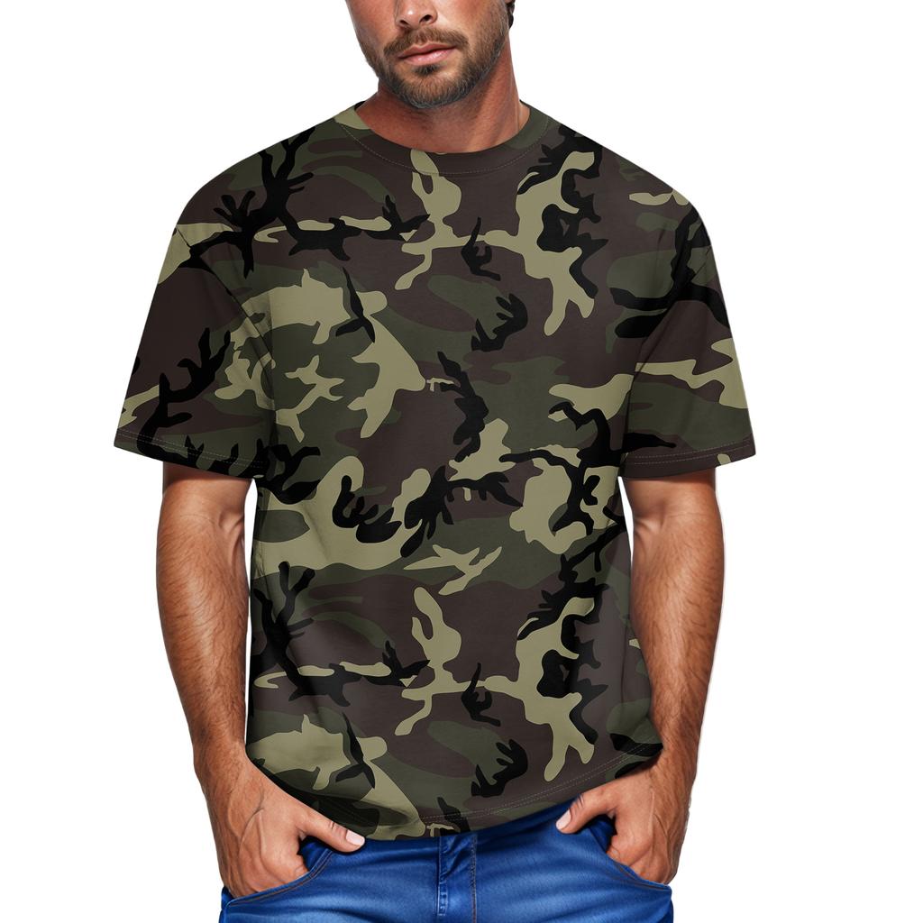 Men's Fashion Printed Round Neck Short Sleeve T-Shirt