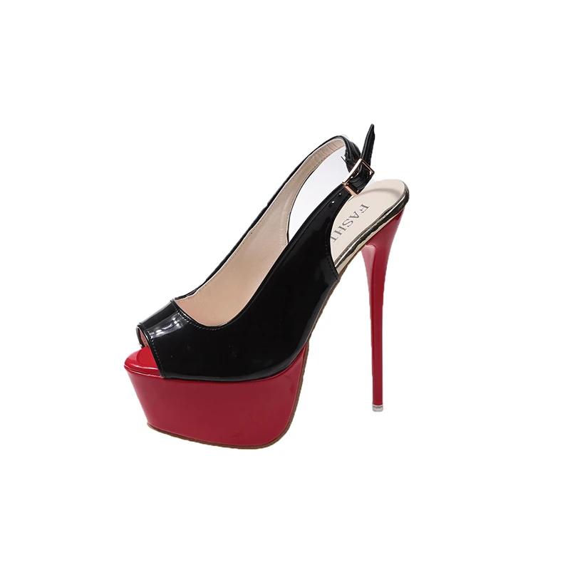 Women Sandals 2024 Summer Fish Mouth Sexy Super High Heels Open Toe Platform Sandals Gladiator Party Dress Red Wedding Shoes