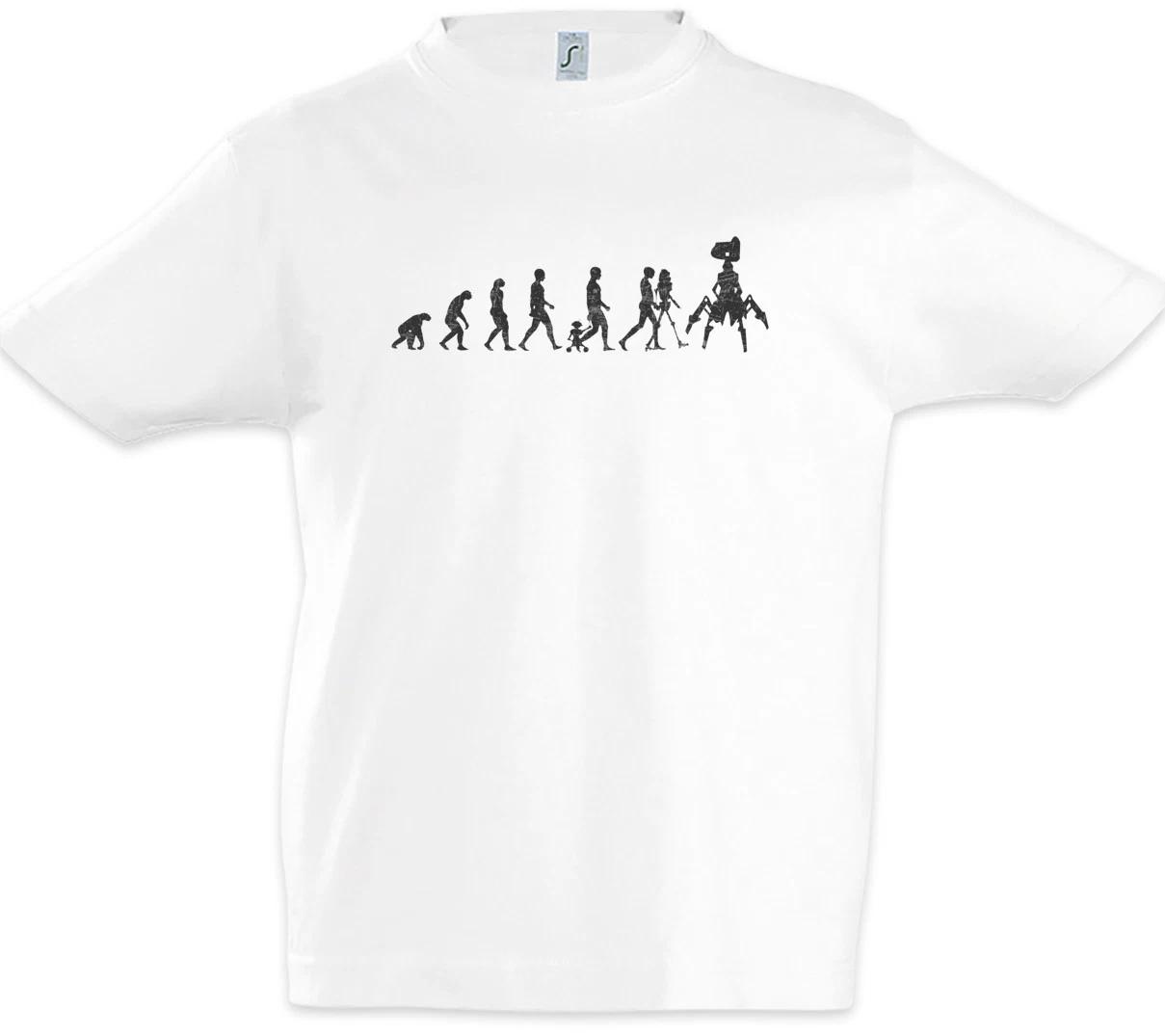 Android Evolution Boys kids boys T-Shirt Human Fun Geek Nerd Robot Scientist Science 100