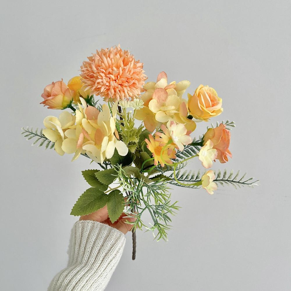 

44CM Simulated Rose Bouquet Embroidered Ball Photography Props Artificial Rose Ball Wedding Hall помаранчевий