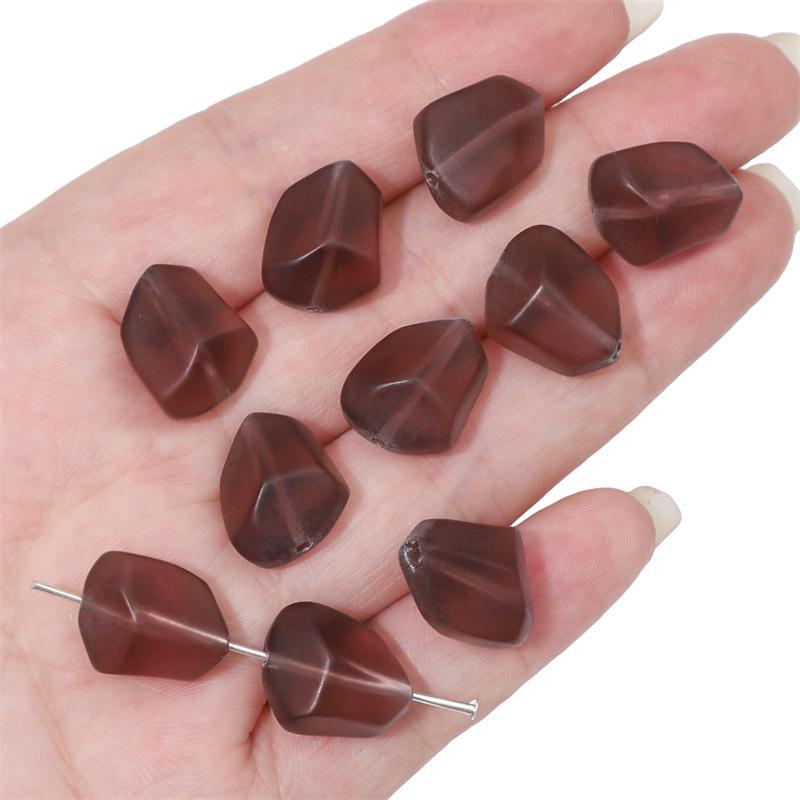 12x15mm Frosted Glass Faceted Beads for DIY Bracelets & Necklaces
