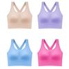 Herbal primary color underwear women's new gathered seamless breathable nude ice silk wide shoulder strap sports cross vest