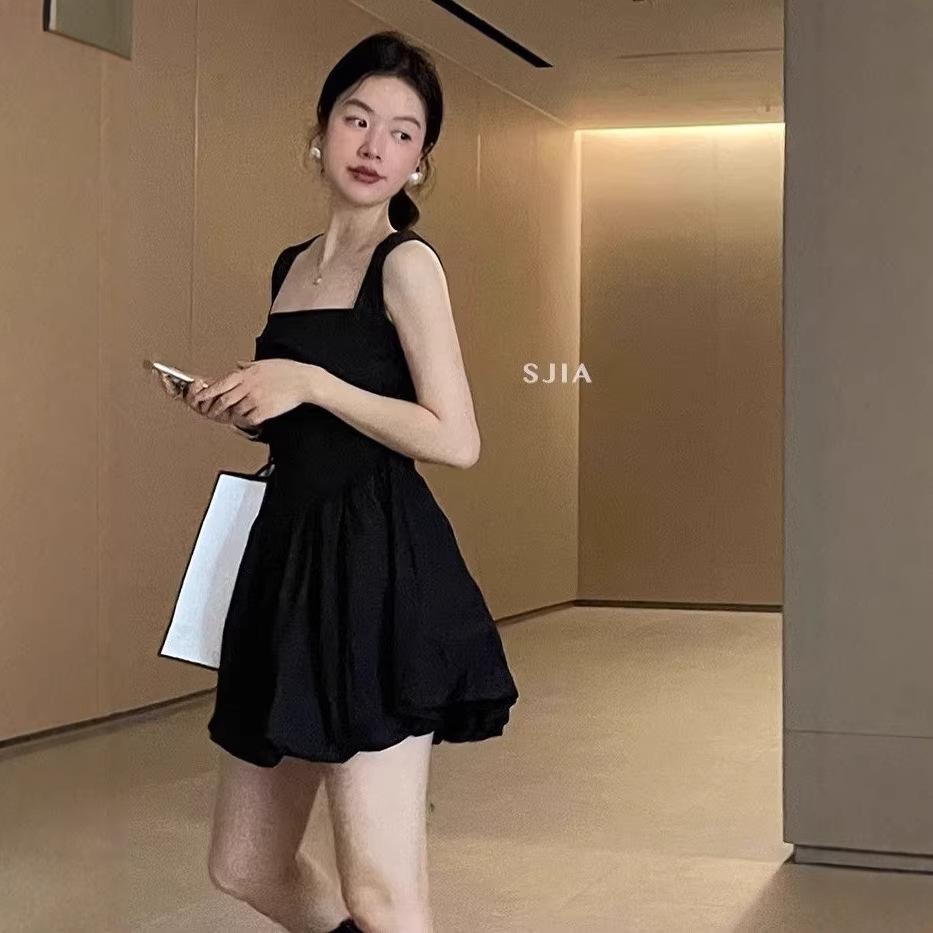Spice Girl White Suspender Dress Women's Summer Temperament Senior Sexy Waist Thin Princess Tutu Skirt Small Man