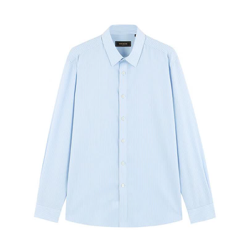 YOUNGOR Men's Breathable Wrinkle-Resistant Long-Sleeve Shirt