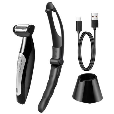 2024 USB-wiederaufladbarer elektrischer Rückenrasierer mit Griff - Wasserdichter Haarentferner