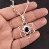 August Round Natural Faceted Black Onyx Sterling Silver Sisters Gift New Pendant PP-18-38