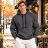 Men's Loose Fit Plaid Texture Hoodie, Casual Sports Outdoor Commute Sweatshirt