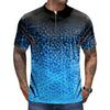 Tricou de ciclism pentru bărbați cu mânecă scurtă și fermoar - Imprimat, Respirabil, Uscare rapidă, Gât pentru ciclism