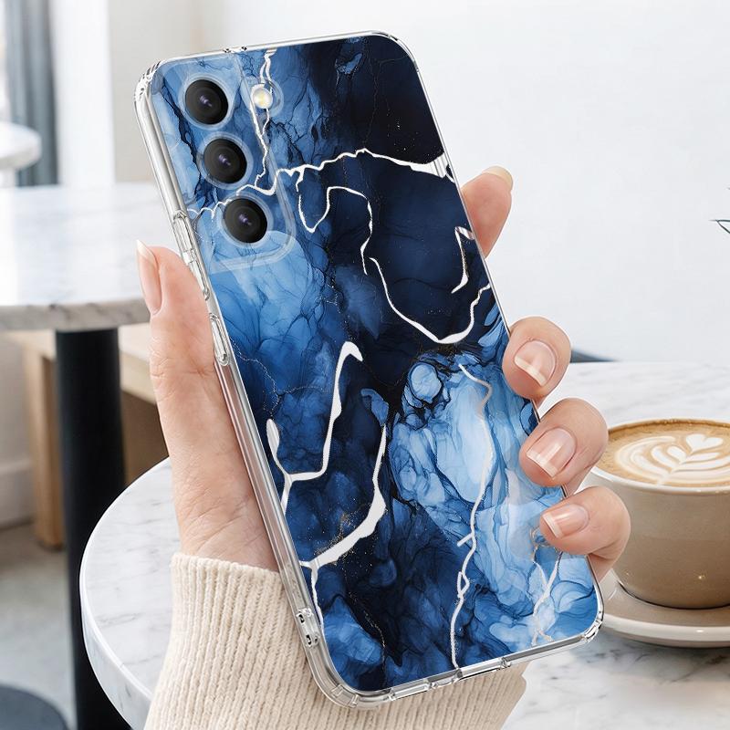 Colorful Marble Print Case For Samsung A57 S26 Ultra A37 A17 A56 A36 A26 A16 A55 A35 A25 A15 A54 5G S21 FE S22 S23 S24 S25 Plus Clear TPU Soft Cover