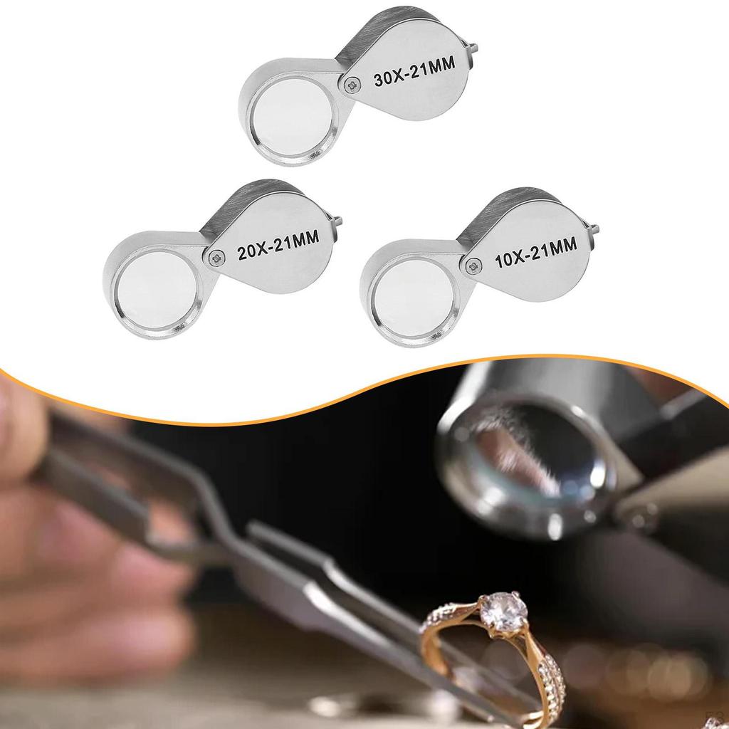 Jeweler Loupe Magnifier Glass Easy To Use, Foldable Durability, Portable, Professional